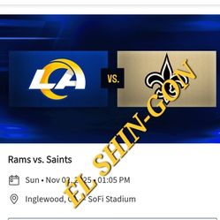 Rams vs Saints 4 Tickets  11/2/25 Seats In Section 534 Row 2 $100 EACH 