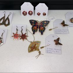 Vintage Cloisonné / Enameled Jewelry 10 Piece Bundle Sale