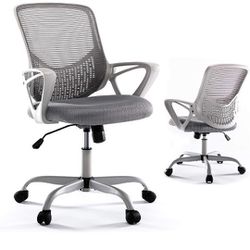 Yangming Office Desk Chair, Mid Back Lumbar Support Computer Mesh Task Chair, Grey

