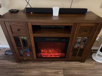 TV Stand with Electric Fireplace Insert