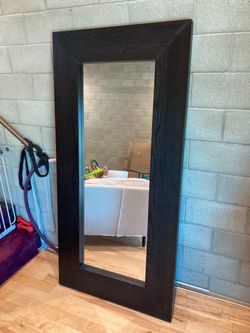 High-End Full-Length Dark Wood Standing Mirror — Excellent Quality