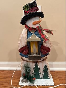 Light up Wooden Snowman