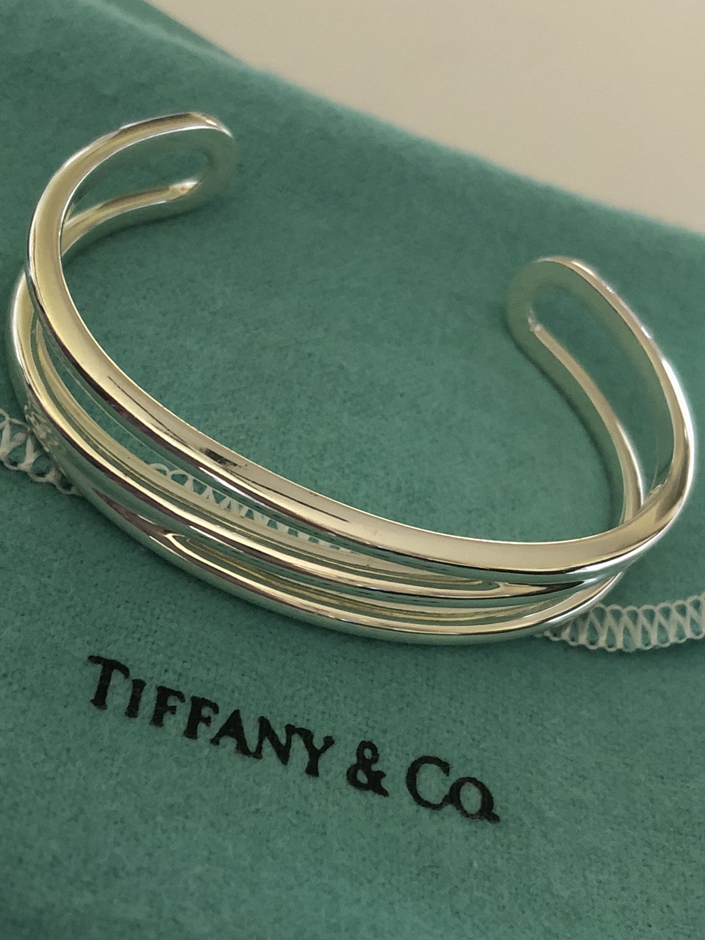 Tiffany & Co. Rare Zig Zag Open Cuff Bracelet