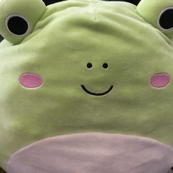Green frog plush pillow