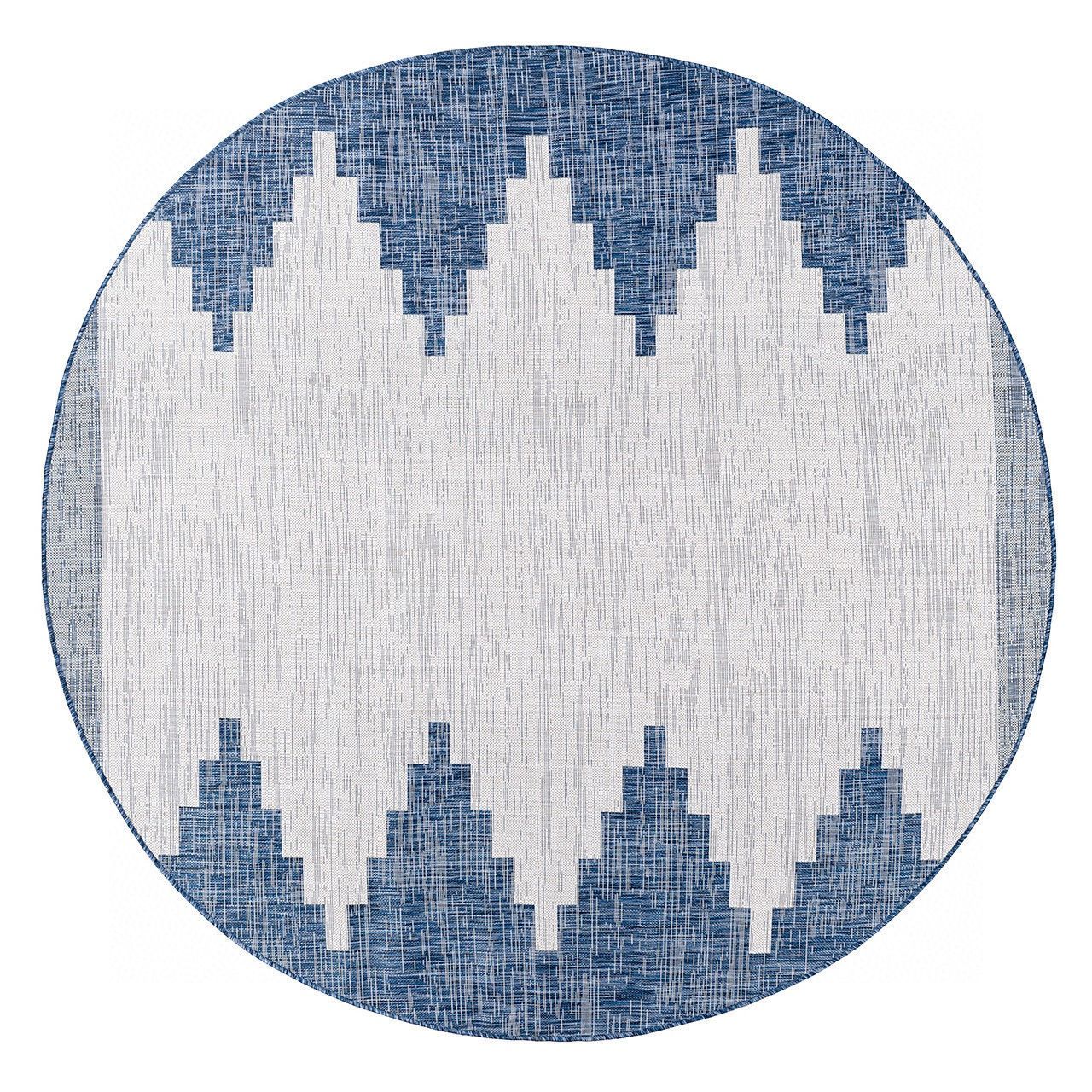 🔥Special Discount 🔥Outdoor 6'7" Round Navy Blue Lint-Free Area Rug for Patio, Porch, Deck, Bedroom, Living Room, Kitchen 💰70$