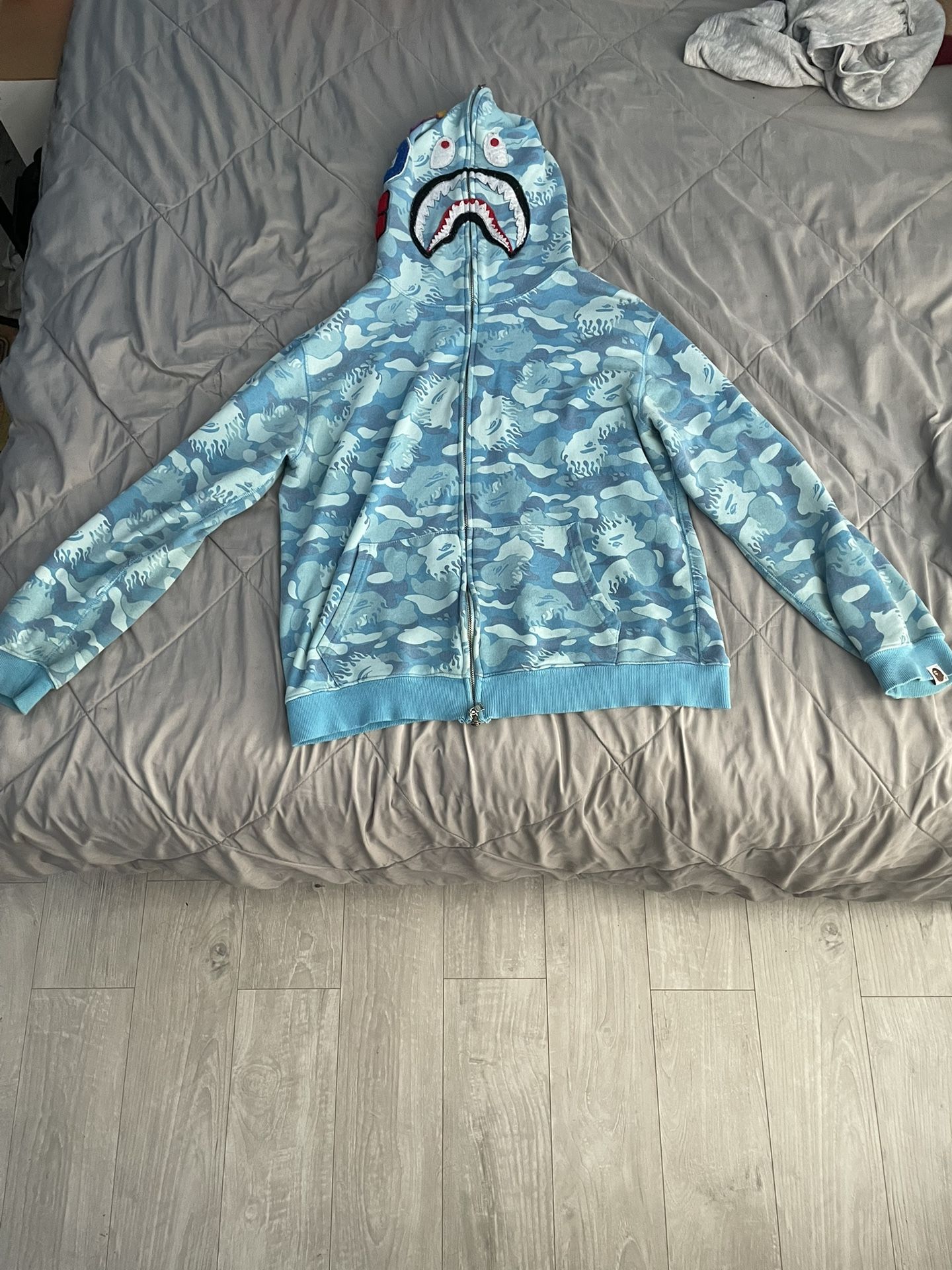 Blue Bape Hoodie Size Small