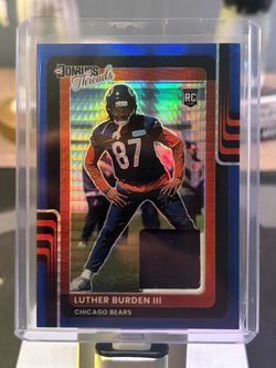 2025 Donruss Threads Luther Burden III Blue Hyper Prizm RC Patch Bears MINT