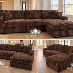 (5 Colors) NEW Plush Fluffy Reversible Sectionals