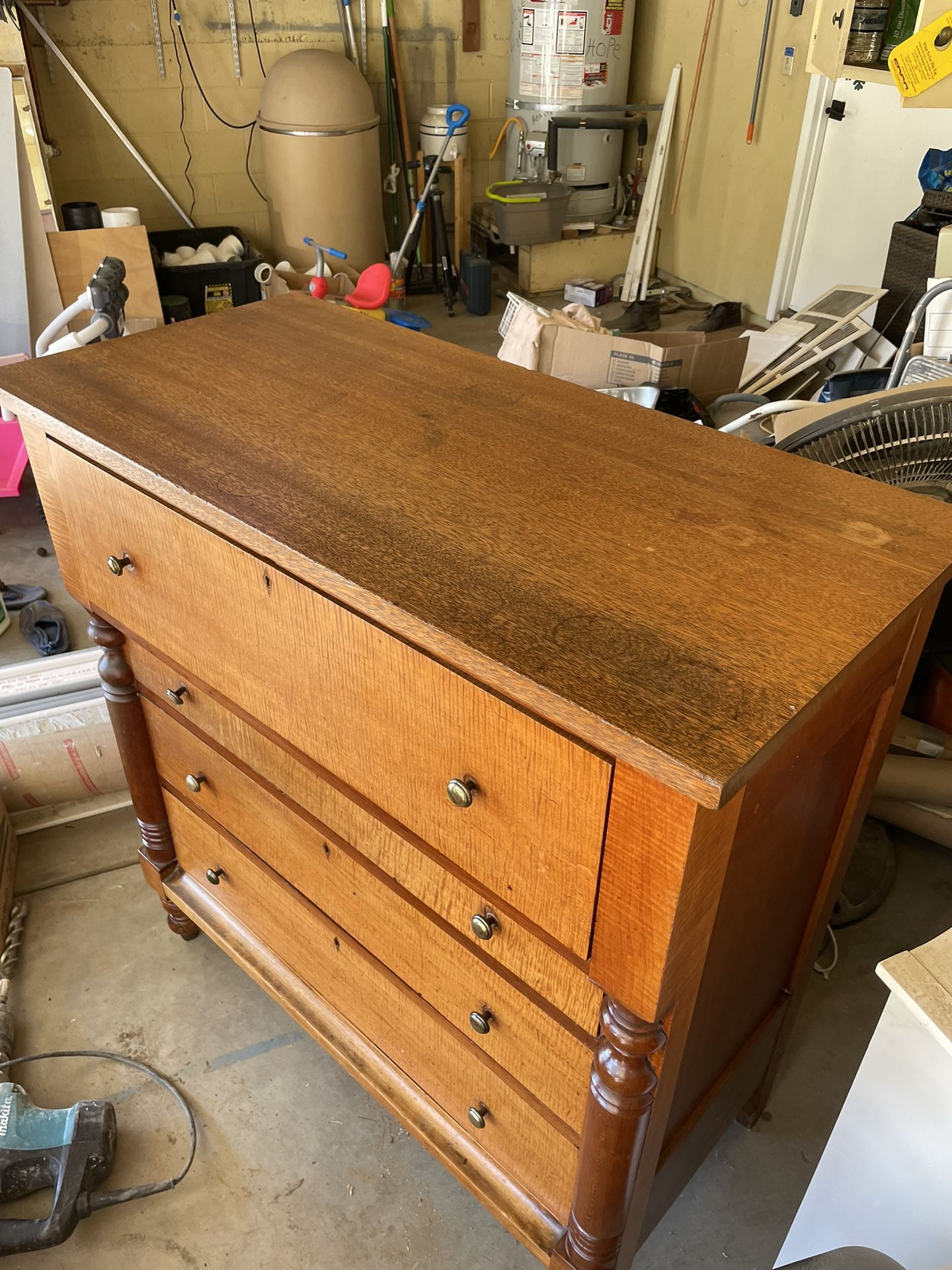 Antique Tiger Maple Empire Dresser