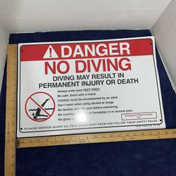 No Diving Sign And Stickers For A Pool 