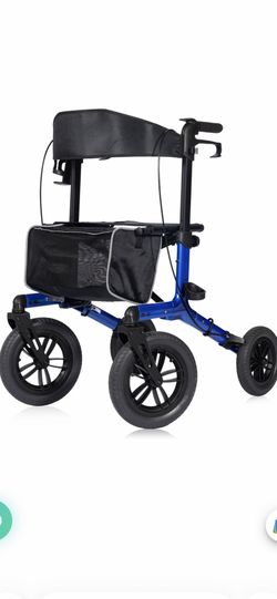 All Terrain Dual-Brake Rollator Walker 12" Wheels Open-box