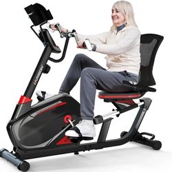 HARISON Pro Recumbent Exercise Bike with Arm Exerciser & Easy Set up, 400 lbs capacity Recumbent Stationary Bike for Adults, Recumbent Bike 