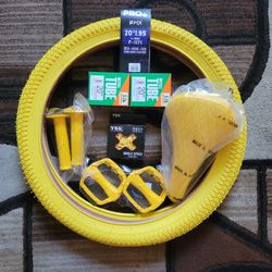 NEW Bicycle Bmx Parts Bundle 20" Yellow