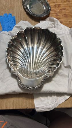 Silver-Plated Shell-Shaped Serving Dish