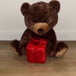 Valentines Bear Holding Gift Box