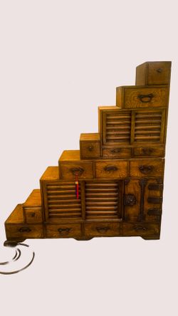 Antique Asian Step Cabinets