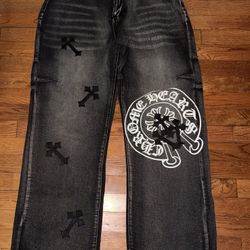 Custom vintage Crome heart pants 