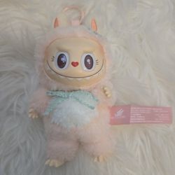 Labubu Mokoko close to sweet valentine pink heart nose pendant keychain