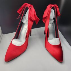 Red Satin Stilettos 