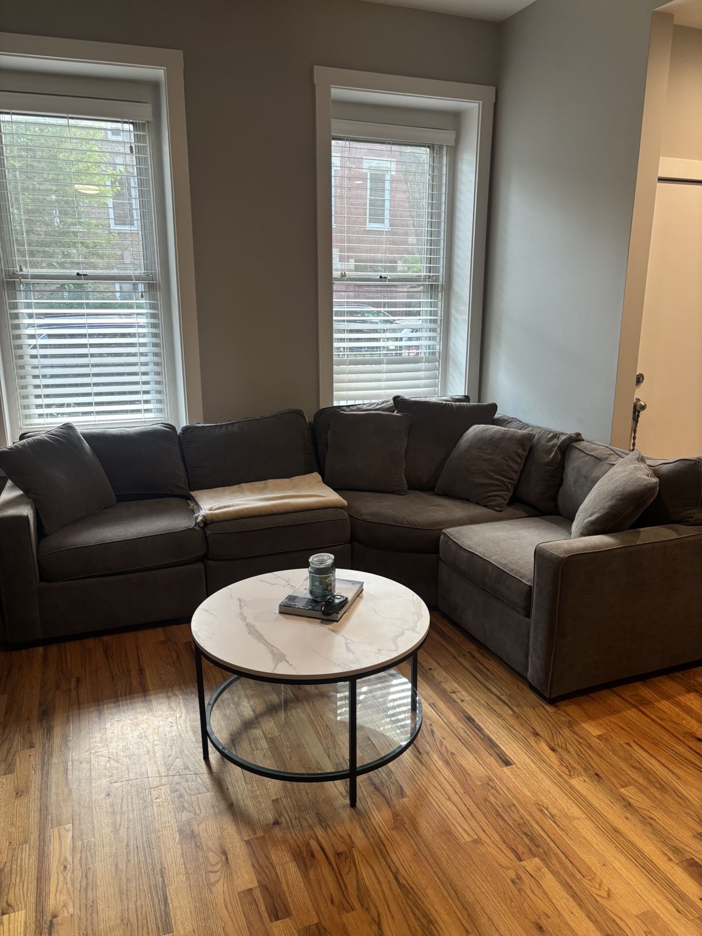 Four Piece Sectional Couch Plus Coffee Table