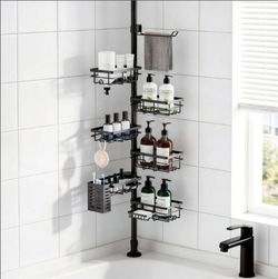 Shower Caddy Organizer Tension Pole, Corner Shower Shelves Bathroom Storage
6 Tier Shelf, Rustproof 30-120’’ Adjustable, Towel Bar&Soap Dish for Bathr