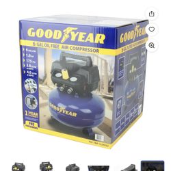 GOODYEAR 6 Gallon 175 Max Psi Portable Pancake Air Compressor, 3.0 SCFM at 90 Psi