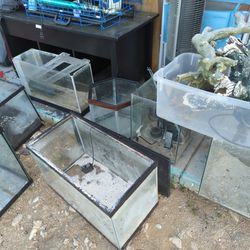 Various Glass Fish Tank Aquariums And Accessories