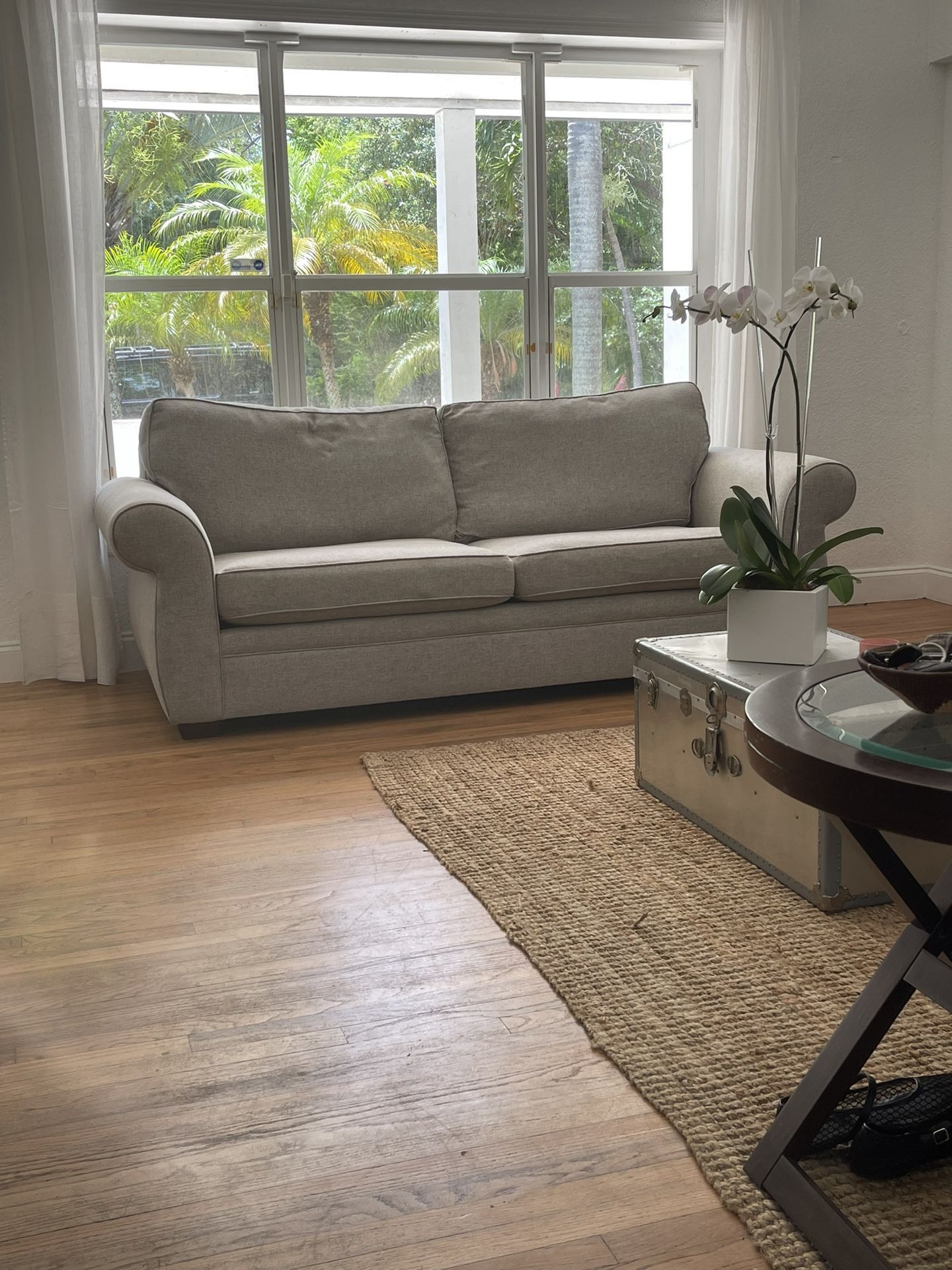 Light Grey (Dove) Pottery Barn Pearce Roll Arm Sofa