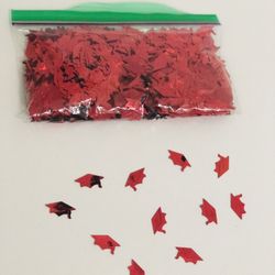 Metallic Red Foil Graduation Cap Confetti 1.3 oz