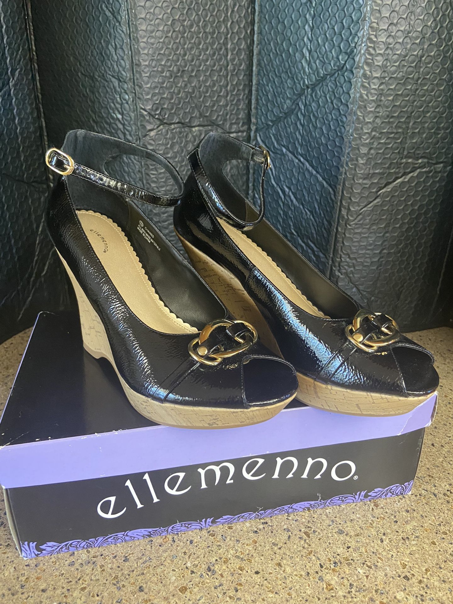 Black Wedge Heels