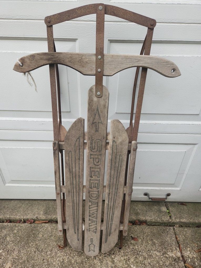 Vintage Wooden Speedaway Sled