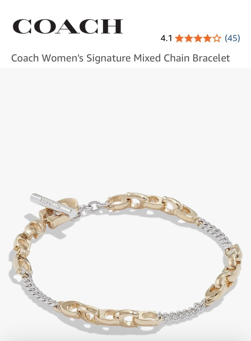 Coach Women's Signature Mixed Chain Bracelet