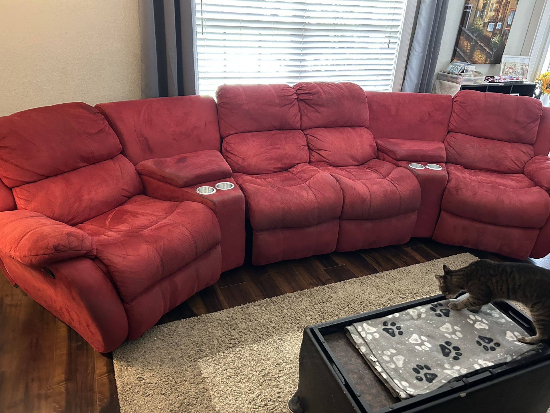 Red sectional Couch