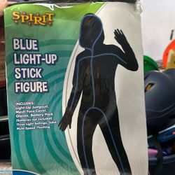 Boys blue light up Stick Figure costume