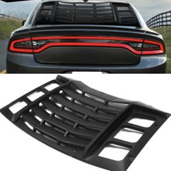 Fits 11-22 Dodge Charger IKON Matte Black Rear Window Louver Cover Sunshade 3PCS