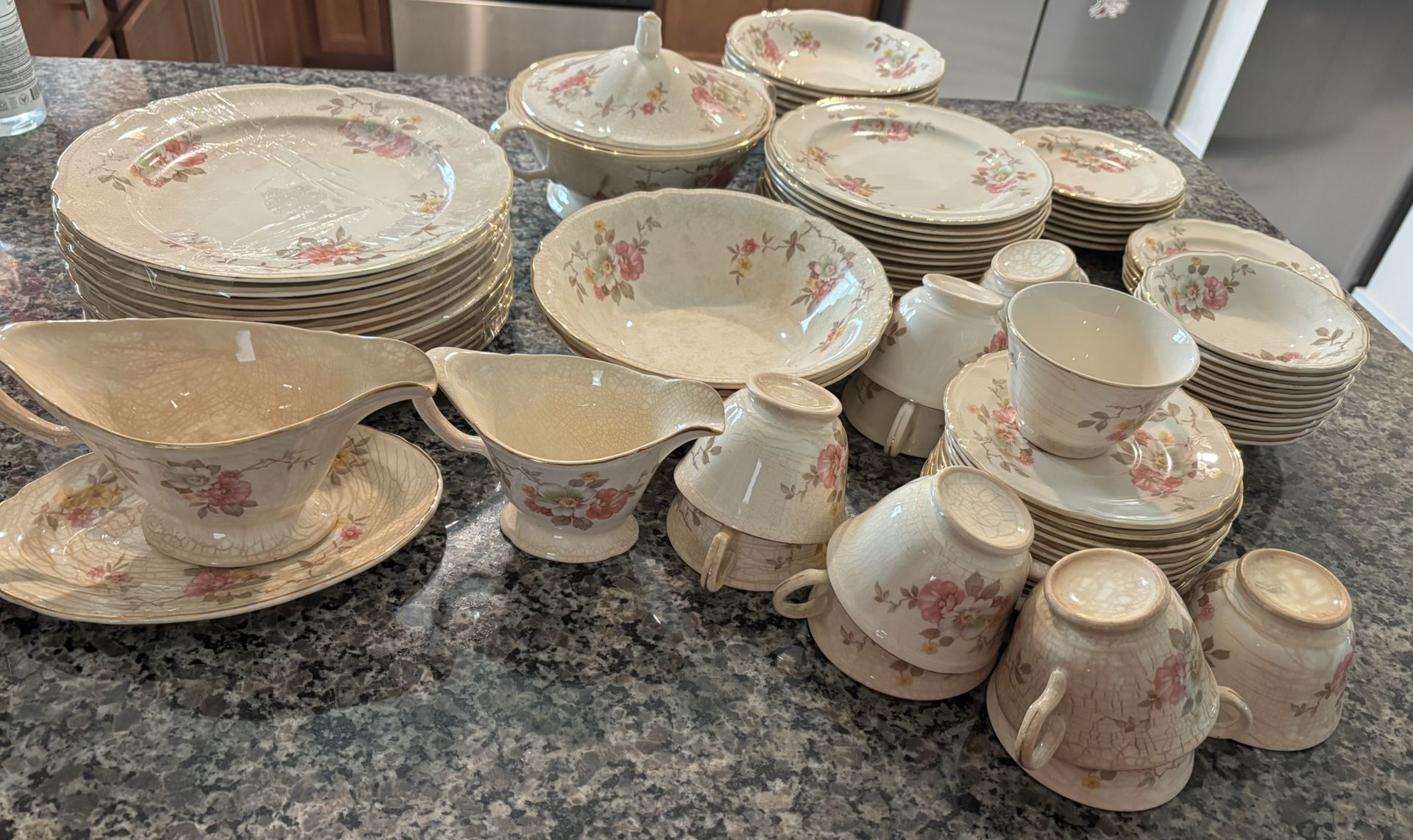 Antique Elegant Tableware With Gold