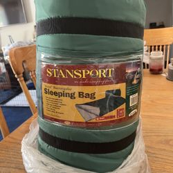 Like New Stansport Camping Sleeping Bag 75” X 30” Forest Green