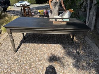 Beautiful Dark Stone Grey-Black Table Dining Or Desk