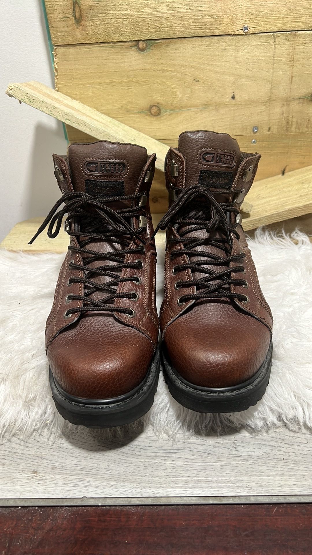 Texas Steer Leather Work Boot Size 9.5 W Men Uni Flexcore Comfort Oil Res.