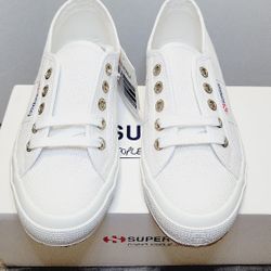 Superga Women's White Canvas Low Top Sneakers