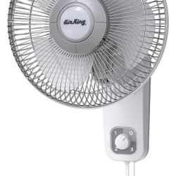 AIR KING Wall Mount Fan: 12 in Blade Dia, Oscillating, 3 Speeds, 700/800/940 cfm