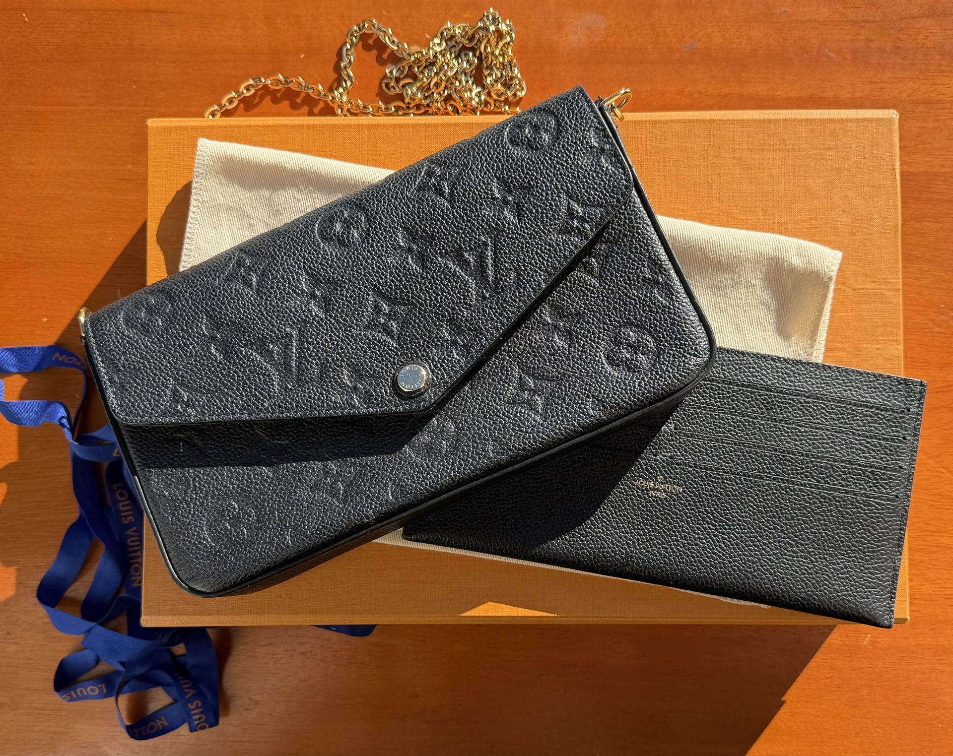 Louis Vuitton Félicie Pochette Monogram Empreinte Leather, Black