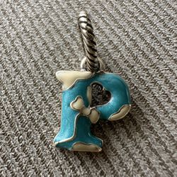 Brighton Sterling Silver & Enamel Initial “P” Charm