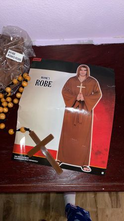 New! One Size Fits Most Adult Teen Monk’s Robe with Accessories Costume