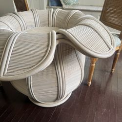 Vintage Split Reed Bamboo Table Dining 