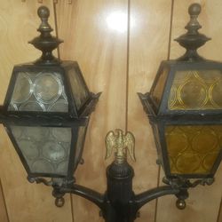 Vintage Double Lamp Yard Lamp Post