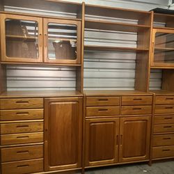 Danish Teak Wall Unit, 1970s