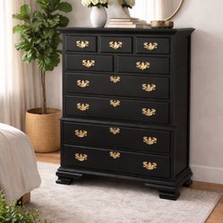Elegant Black & Gold Dresser 