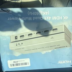 Brand: D3LX0Z1 4K HDMI 4x1 Quad Multi-viewer with Seamless Switching 4 in 1 Out Video Splitter for 4 TV Screen(US)