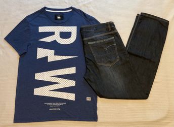 MENS G-STAR RAW TEE & JEANS SIZE 36. (make a offer)